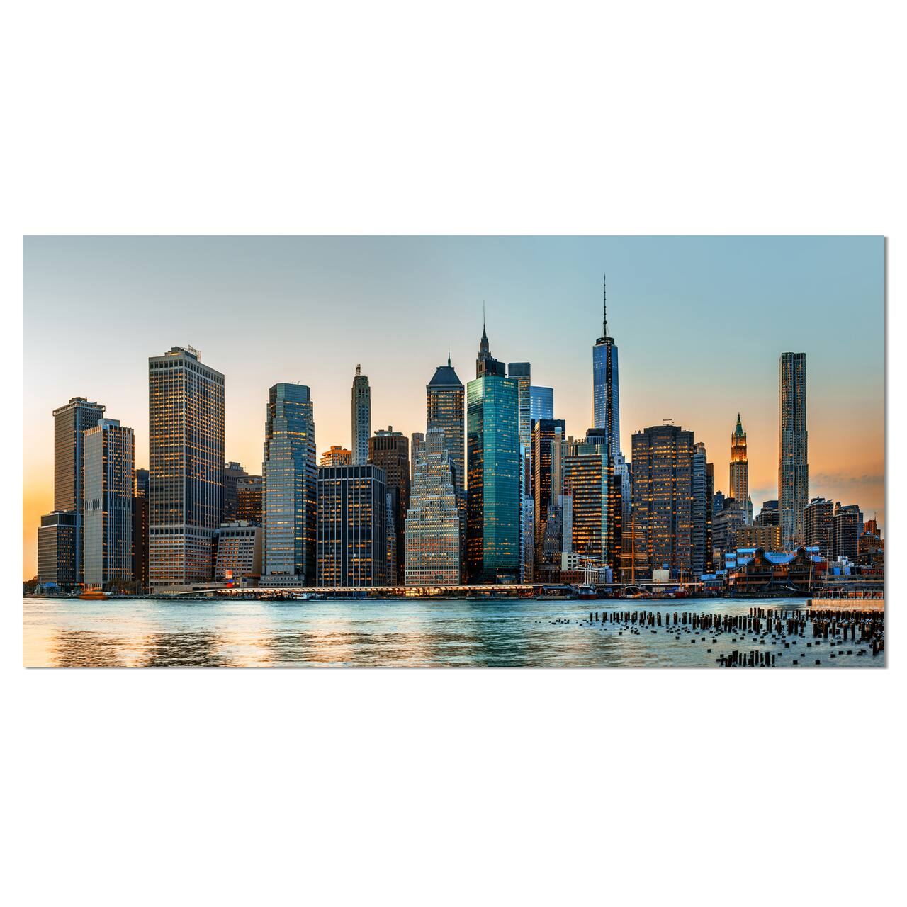 Designart - New York City Skyline - Photography Canvas Art Print
